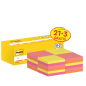 Pack de 24 blocs de 100 notes autocollantes repositionnables Post-It - Forme carrée - 76 x 76 mm - Couleurs assorties