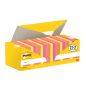 Pack de 24 blocs de 100 notes autocollantes repositionnables Post-It - Forme carrée - 76 x 76 mm - Couleurs assorties