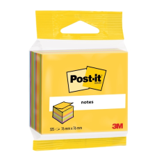 Cube Post-It de 325 notes autocollantes repositionnables - Forme carrée - Couleurs assorties