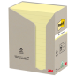 Post-It Pack de 16 blocs de 100 notes autocollantes recyclées - Forme rectangulaire - 76 x 127 mm - Jaune clair