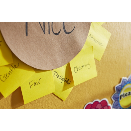 Post-It Pack de 6 blocs de 100 notes autocollantes recyclées - Forme rectangulaire - 51 x 38 mm - Jaune clair