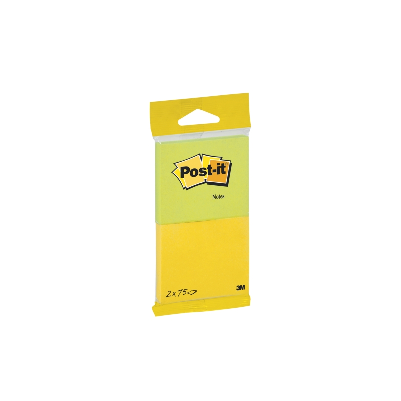 Lot de 2 blocs de 75 notes autocollantes repositionnables Post-It - Forme rectangulaire - 635 x 762 mm - Couleurs assorties