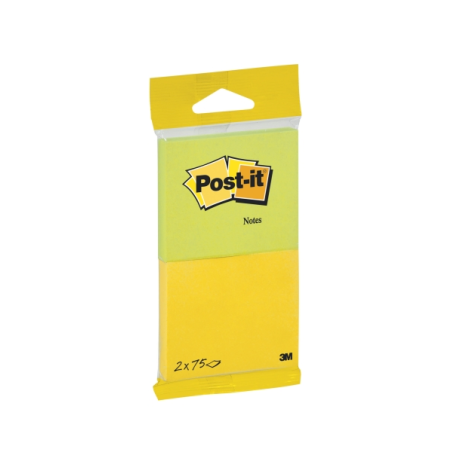 Lot de 2 blocs de 75 notes autocollantes repositionnables Post-It - Forme rectangulaire - 635 x 762 mm - Couleurs assorties