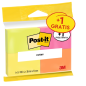 Pack de 4 blocs de 100 notes autocollantes repositionnables Post-It - Couleurs fluo - 38 x 51 mm - Promotion 3 blocs + 1 offert