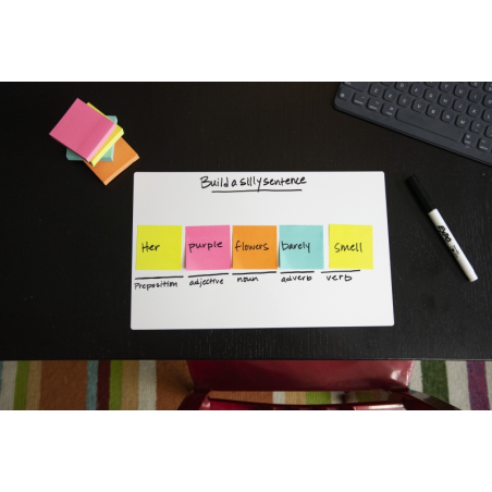 Pack de 6 blocs de 100 notes autocollantes repositionnables en Z - Forme rectangulaire - 76 x 127 mm - Couleurs assorties