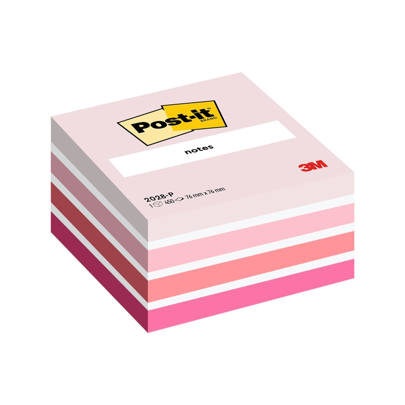 Cube Post-It de 450 notes autocollantes repositionnables - Forme carrée - 76 x 76 mm - Couleurs assorties