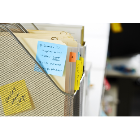 Cube Post-It de 450 notes autocollantes repositionnables - Forme carrée - 76 x 76 mm - Couleurs assorties