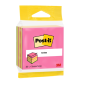 Cube Post-It de 325 notes autocollantes repositionnables - Forme carrée - 76 x 76 mm - Couleurs assorties