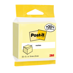 Bloc-notes Post-It de 450 notes autocollantes repositionnables - 76 x 76 mm - 100 % PEFC - Jaune clair