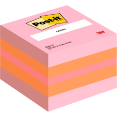 Cube Post-It de 400 notes autocollantes repositionnables - Forme carrée - 51 x 51 mm - Couleurs assorties