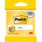 Cube Post-It de 390 notes autocollantes repositionnables - Forme carrée - 76 x 76 mm - Couleurs assorties