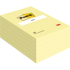Post-It Pack de 6 blocs de 100 notes autocollantes repositionnables - Forme rectangulaire - 101 x 152 mm - Jaune clair
