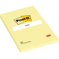 Post-It Pack de 6 blocs de 100 notes autocollantes repositionnables - Forme rectangulaire - 101 x 152 mm - Jaune clair