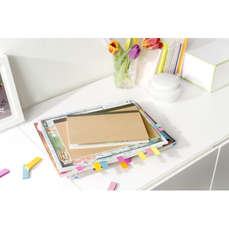 Pack de 9 blocs de 100 marqueurs repositionnables Post-It - Forme rectangulaire - Couleurs assorties