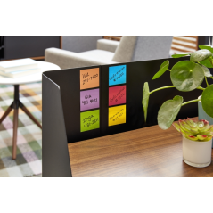 Cube de 400 notes autocollantes repositionnables Post-It Super Sticky - Couleurs arc-en-ciel - 76 x 76 mm - Couleurs assorties