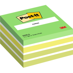 Cube Post-It de 450 notes autocollantes repositionnables - Forme carrée - 76 x 76 mm - Couleurs assorties