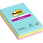 Post-It Super Sticky Pack de 3 blocs de 90 notes autocollantes repositionnables - Forme rectangulaire - 101 x 152 mm - Couleurs