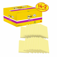 Post-It Super Sticky Pack de 16 blocs de 90 notes autocollantes repositionnables - Forme rectangulaire - 76 x 127 mm - Jaune cla