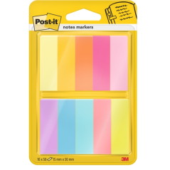 Lot de 10 blocs de 50 marqueurs repositionnables Post-It - Forme rectangulaire - Couleurs assorties