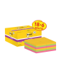 Post-It Super Sticky Pack de 24 blocs de 90 notes autocollantes repositionnables - 47,6 x 47,6 mm - Promotion 18 blocs + 6 gratu