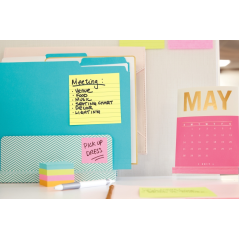 Post-It Super Sticky Pack de 6 blocs de 90 grandes notes adhésives repositionnables - 101 x 101 mm - Jaune clair