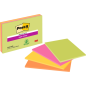 Post-It Super Sticky Pack de 4 blocs de 45 notes autocollantes repositionnables - Forme rectangulaire - 101 x 152 mm - Couleurs