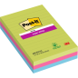 Post-It Super Sticky Pack de 3 blocs de 90 grandes notes autocollantes repositionnables - Lignées - 100 % PEFC - Couleurs assort