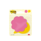 Lot de 2 blocs de 30 notes Post-It découpées en forme de fleur - 72,5 x 72,5 mm - 100 % PEFC - Couleurs assorties