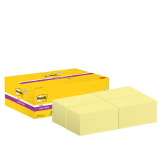 Post-It Super Sticky Pack de 24 Blocs de 90 Notes autocollantes repositionnables - 76x127mm - Jaune clair