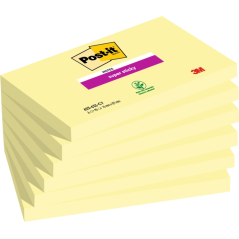 Post-It Super Sticky Pack de 6 blocs de 90 notes autocollantes repositionnables - Forme rectangulaire - Jaune clair