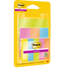 Post-It Super Sticky Pack de 9 blocs de 45 notes autocollantes repositionnables - 100 % PEFC - Couleurs assorties
