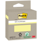 Lot de 2 blocs de 100 notes autocollantes recyclées Post-It - Forme carrée - Jaune clair