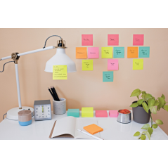 Post-It Super Sticky Pack de 12 blocs de 90 notes autocollantes repositionnables - Collection Cosmique - 76 x 76 mm - Promotion