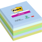 Post-It Super Sticky Pack de 6 blocs de 90 notes autocollantes repositionnables - Forme carrée - 101 x 101 mm - Couleurs assorti