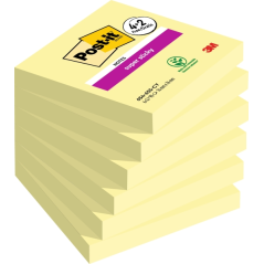 Post-It Super Sticky Pack de 6 blocs de 90 notes autocollantes repositionnables - 76 x 76 mm - Promotion 4 blocs + 2 offerts - J