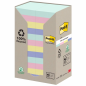 Post-It Pack de 24 blocs de 100 notes autocollantes recyclées - Forme rectangulaire - 51 x 51 mm - Couleurs assorties