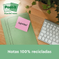 Post-It Pack de 24 blocs de 100 notes autocollantes recyclées - Forme rectangulaire - 51 x 51 mm - Couleurs assorties