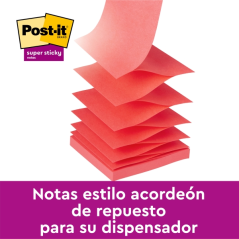 Post-It Super Sticky Pack de 6 blocs de 90 notes autocollantes repositionnables - Forme carrée - 76 x 76 mm - Zig-Zag - Couleurs
