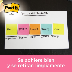Bloc-notes Post-It de 100 notes autocollantes repositionnables - Forme rectangulaire - 63,5 x 76 mm - Rose