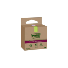 Post-It Super Sticky Pack de 3 blocs de 70 notes autocollantes recyclées - Forme carrée - 47,6 x 47,6 mm - Couleurs assorties