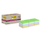Post-It Super Sticky Pack de 18 blocs de 70 notes autocollantes recyclées - Forme carrée - 76 x 76 mm - Couleurs assorties