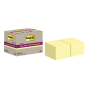 Post-It Super Sticky Pack de 12 blocs de 70 notes autocollantes recyclées - Forme carrée - 76 x 76 mm - Jaune clair