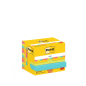 Pack de 12 blocs de 100 notes autocollantes repositionnables Post-It - Forme rectangulaire - 38 x 51 mm - Couleurs assorties
