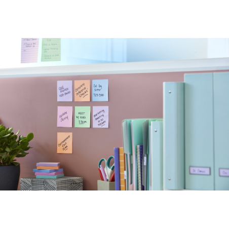 Post-It Super Sticky Pack de 12 blocs de 90 notes autocollantes repositionnables - Forme carrée - 47,6 x 47,6 mm - Couleurs asso