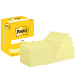 Post-It Pack de 12 blocs de 100 notes autocollantes repositionnables - Forme rectangulaire - 76 x 102 mm - Jaune clair