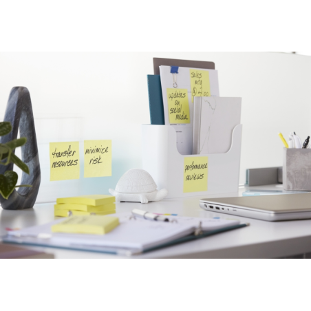 Post-It Super Sticky Pack de 12 blocs de 90 notes autocollantes repositionnables - 51 x 76 mm - Emballage carton - 100 % PEFC -