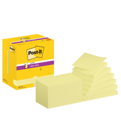 Post-It Super Sticky Pack de 12 blocs de 90 notes autocollantes repositionnables - Forme rectangulaire - 76 x 127 mm - Zig-Zag -