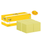 Pack de 24 blocs de 100 notes autocollantes repositionnables Post-It - Forme carrée - 76 x 76 mm - Jaune clair