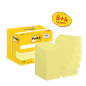 Post-It Pack de 12 blocs de 100 notes autocollantes repositionnables - Forme rectangulaire - 38 x 51 mm - Jaune clair