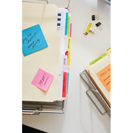Pack de 12 blocs de 90 notes autocollantes repositionnables Post-It - Forme carrée - 76 x 76 mm - Couleurs assorties